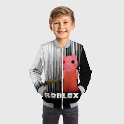 Бомбер детский Roblox Piggy, цвет: 3D-серый — фото 2