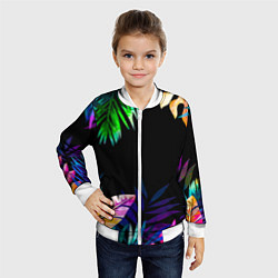 Бомбер детский Тропическая Ночь, цвет: 3D-белый — фото 2