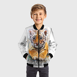 Бомбер детский Tiger Art, цвет: 3D-черный — фото 2