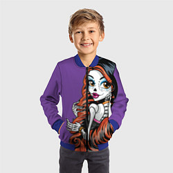 Бомбер детский Calavera skelita 22, цвет: 3D-синий — фото 2