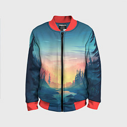 Бомбер детский Природа, цвет: 3D-красный