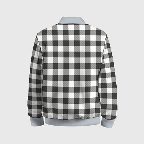Детский бомбер Черно-белая клетка / 3D-Серый – фото 2