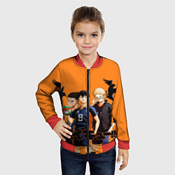 Бомбер детский Haikyu Team, цвет: 3D-красный — фото 2