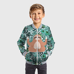 Бомбер детский Ленивец Йог, цвет: 3D-серый — фото 2