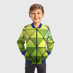 Бомбер детский Зелёные треугольники, цвет: 3D-синий — фото 2