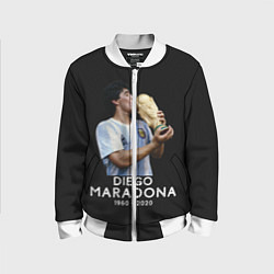 Бомбер детский Diego Maradona, цвет: 3D-белый