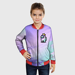 Бомбер детский AMONG US GRADIENT, цвет: 3D-красный — фото 2