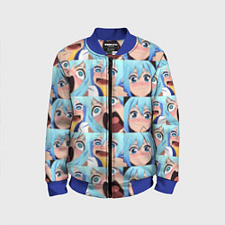 Бомбер детский Аква Коносуба Aqua Konosuba, цвет: 3D-синий