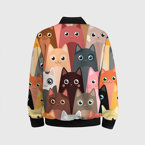 Детский бомбер Котики мультяшные / 3D-Черный – фото 2