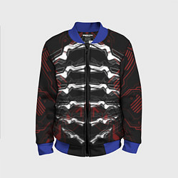 Бомбер детский Цифровой киберскелет, цвет: 3D-синий