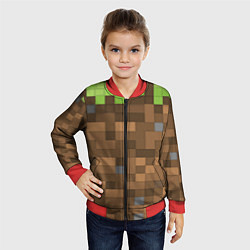 Бомбер детский Minecraft камуфляж, цвет: 3D-красный — фото 2