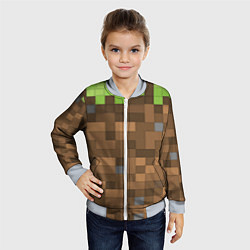 Бомбер детский Minecraft камуфляж, цвет: 3D-серый — фото 2