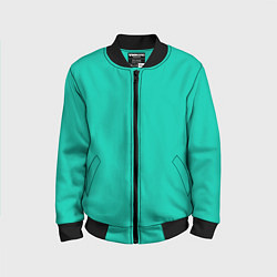 Бомбер детский Бискайский зеленый без рисунка, цвет: 3D-черный