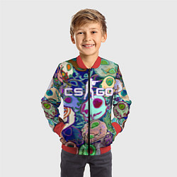 Бомбер детский CS:GO - Kitty Кошечки, цвет: 3D-красный — фото 2