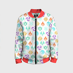 Бомбер детский GENSHIN IMPACT ЭМБЛЕМЫ, цвет: 3D-красный