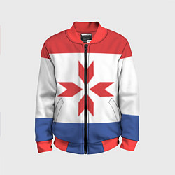 Бомбер детский Мордовия, цвет: 3D-красный