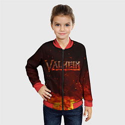 Бомбер детский Valheim огненный лого, цвет: 3D-красный — фото 2