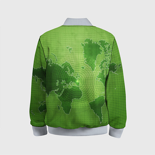 Детский бомбер Карта мира / 3D-Серый – фото 2