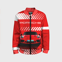 Бомбер детский PORSCHE ПОРШЕ RED STYLE, цвет: 3D-красный