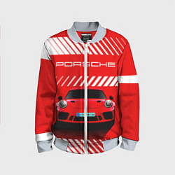 Бомбер детский PORSCHE ПОРШЕ RED STYLE, цвет: 3D-серый