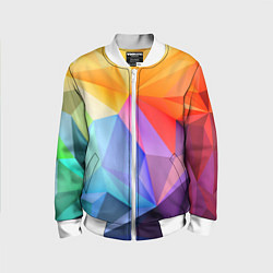 Бомбер детский Радужная геометрия, цвет: 3D-белый