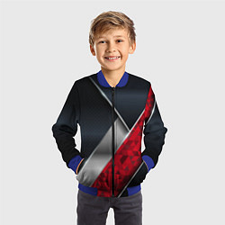 Бомбер детский 3D BLACK AND RED METAL, цвет: 3D-синий — фото 2