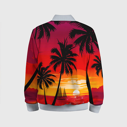 Детский бомбер Гавайский закат / 3D-Серый – фото 2
