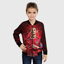 Бомбер детский Cristiano Ronaldo Portugal, цвет: 3D-черный — фото 2