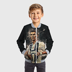 Бомбер детский Криштиану Роналду Ювентус, цвет: 3D-серый — фото 2