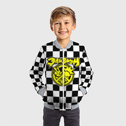 Бомбер детский Элизиум рок группа клетка, цвет: 3D-серый — фото 2