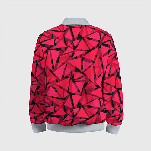 Детский бомбер Красно-черный полигональный / 3D-Серый – фото 2