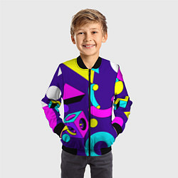 Бомбер детский Геометрические фигуры, цвет: 3D-черный — фото 2