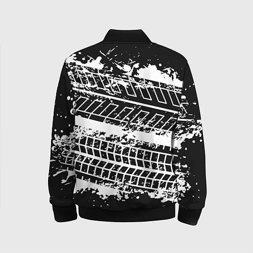 Детский бомбер MITSUBISHI СЛЕДЫ ШИН / 3D-Черный – фото 2