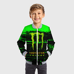 Бомбер детский MONSTER ENERGY NEON LOGO, цвет: 3D-серый — фото 2