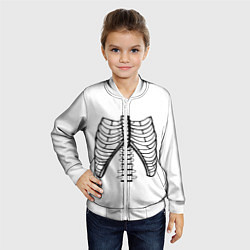 Бомбер детский Ребра скелета, цвет: 3D-белый — фото 2