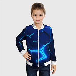 Бомбер детский 3D ПЛИТЫ NEON STEEL НЕОНОВЫЕ ПЛИТЫ, цвет: 3D-белый — фото 2