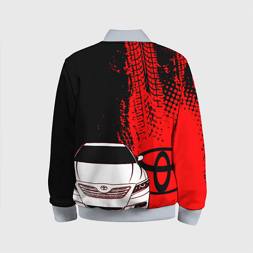 Детский бомбер Camry Toyota glitch / 3D-Серый – фото 2