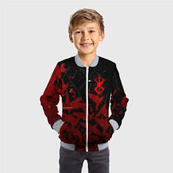 Бомбер детский БЕРСЕРК КЛЕЙМО ЛОГО СТАЯ ВОРОН, RED CROW, цвет: 3D-серый — фото 2