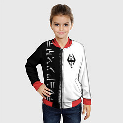 Бомбер детский THE ELDER SCROLLS SKYRIM FUS RO DAH ЧЁРНО БЕЛЫЙ, цвет: 3D-красный — фото 2