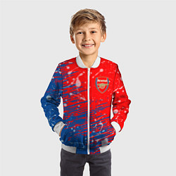 Бомбер детский Arsenal: Фирменные цвета, цвет: 3D-белый — фото 2