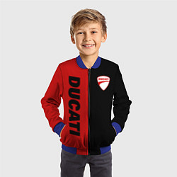 Бомбер детский DUCATI BLACK RED BACKGROUND, цвет: 3D-синий — фото 2