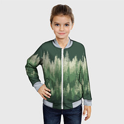 Бомбер детский Елки-палки, хвойный лес, цвет: 3D-серый — фото 2
