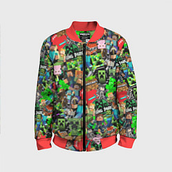 Бомбер детский МАЙНКРАФТ ВСЕ ГЕРОИ И ПРЕДМЕТЫ, цвет: 3D-красный