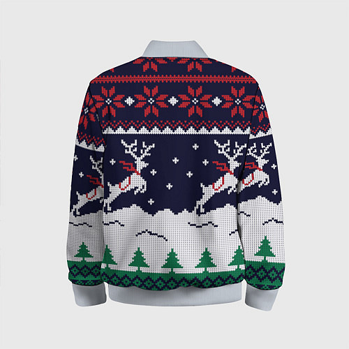 Детский бомбер СВИТЕР С ОЛЕНЯМИ DEER SWEATER / 3D-Серый – фото 2