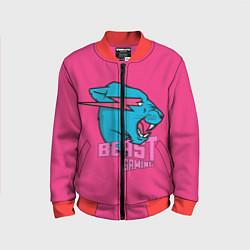 Детский бомбер Mr Beast Gaming Full Print Pink edition