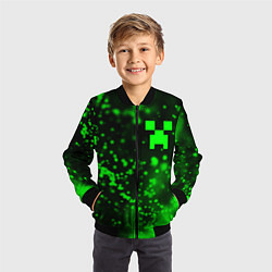 Бомбер детский MINECRAFT - КРИПЕР - Частицы, цвет: 3D-черный — фото 2