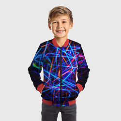 Бомбер детский NEON LINES Glowing Lines Effect, цвет: 3D-красный — фото 2