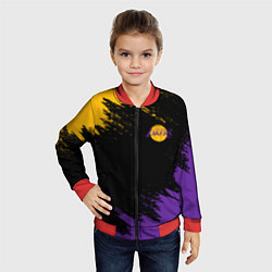 Бомбер детский LAKERS БРЫЗГИ КРАСОК, цвет: 3D-красный — фото 2