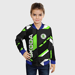 Бомбер детский ШКОДА ГЕОМЕТРИЯ ЛИНИИ SKODA GEOMETRY SPORT, цвет: 3D-синий — фото 2