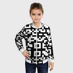 Бомбер детский Qr codeкуаркод, цвет: 3D-белый — фото 2
